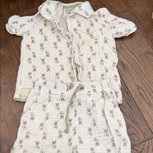 Kids Cream Set with Brown Accents